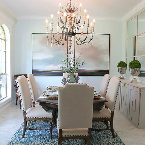 Aqua Sparkle Dining Room Color Schemes